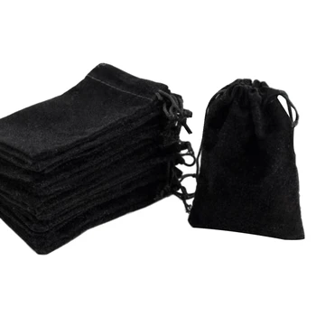 

Black Flocking Cloth Jewelry Pouches/Drawstring Flocking cloth Bag Drawstring Jewellery Bag Drawstring Gift Bag (100 Pcs) 3 inch