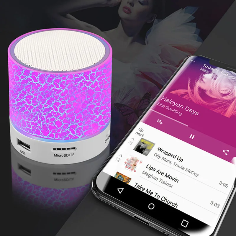 Беспроводной Bluetooth динамик мини-светодио дный музыкальный аудио TF USB FM стерео звук динамик для телефона Xiaomi компьютерная колонка