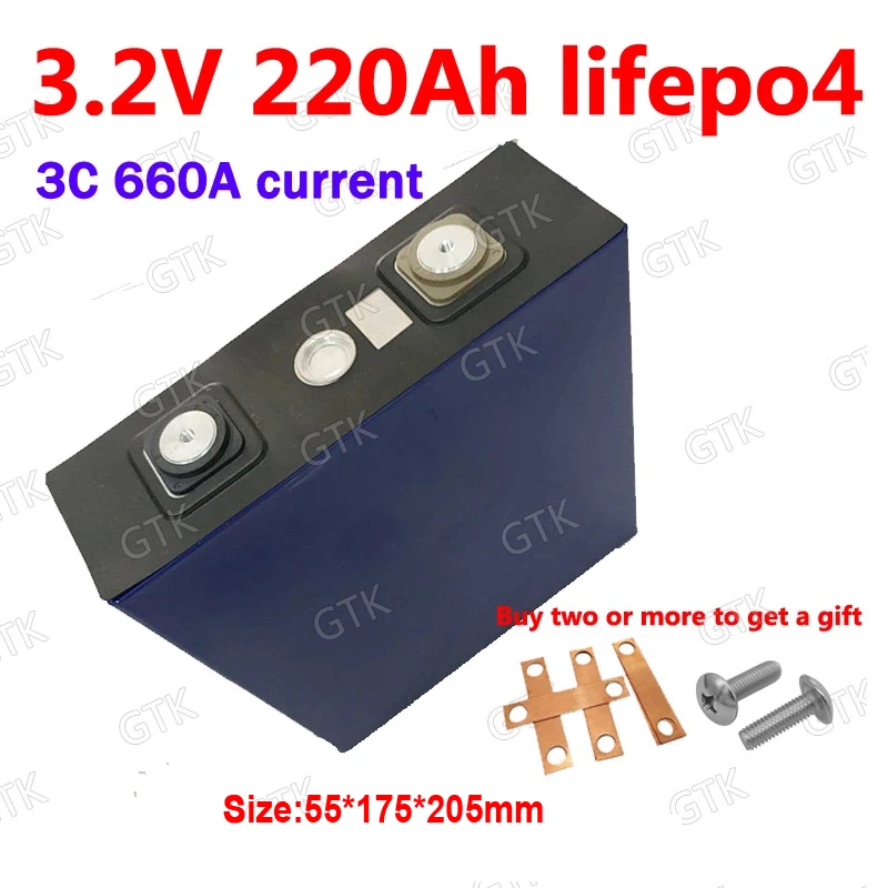 Lifepo4 3,2 V 220AH батарея 3,2 v 200ah 3C 660A разрядник для diy 12v инвертор для хранения солнечной энергии лодка EV электромобиль