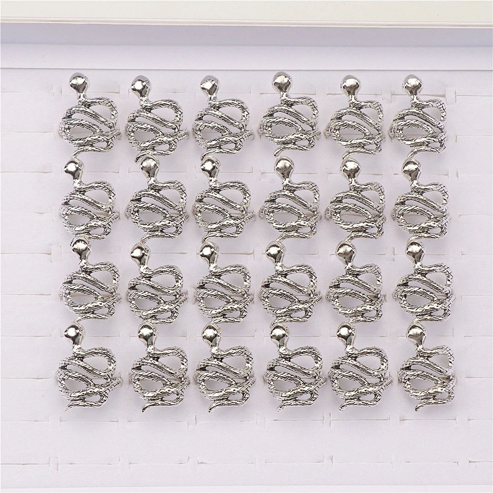 Ring Set Adjustable Rings Opening Ring Animal Ring 10pcs/lot Men Retro Punk Snake Rings For Women Antique Siver Color Opening Adjustable Jewelry Party Gifts