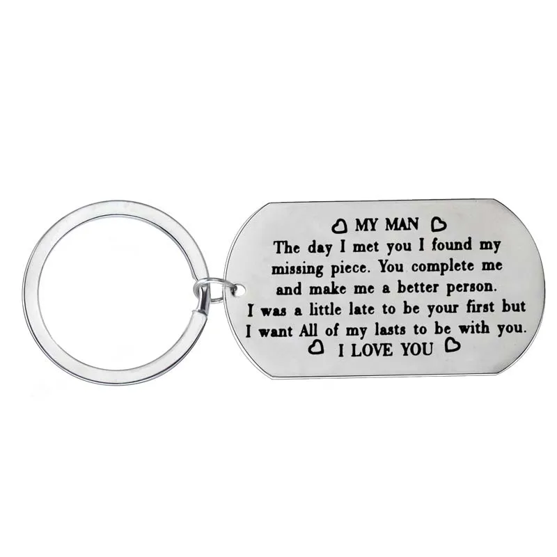 The Day I Met You I Found My Missing Piece My Man The Day I Met You I Found My Missing Piece Keyring Lovers Couples  Jewelry Gift Dog Tag Stainless Steel Keychain Key Rings|Key Chains| -  Aliexpress