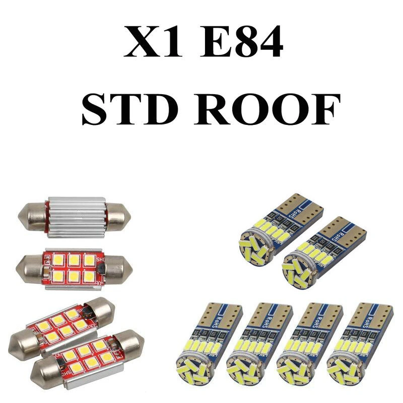Led Interior Car Lights For Bmw X1 E84 Std Roof Error Free Map Dome Reading Visor Door Footwell Trunk Courtesy 12pc Signal Lamp Aliexpress