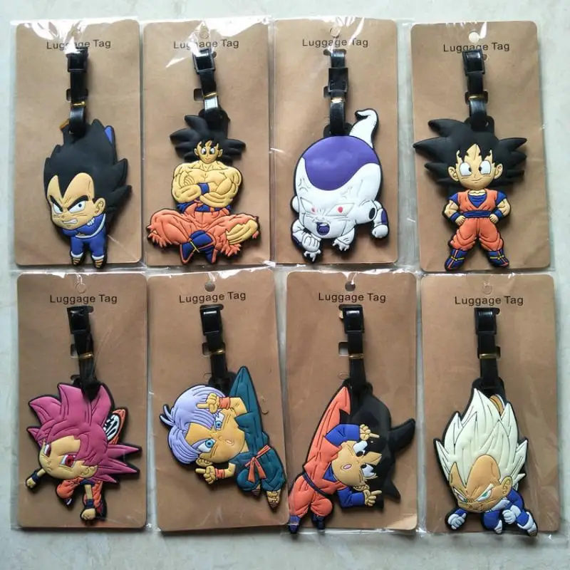 Anime Dragon Ball Frieza Goku Bulma Vegeta Iv Soft Rubber Luggage Air Travel Pass Bag Tags Hanging Bags Model Toys Gift | Игрушки и