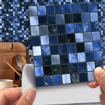 

3D Self adhesive Mosaic Tile Sticker PVC Bathroom Waterproof Wall Sticker For Kitchen DIY Background Walls Home Decor Funlife