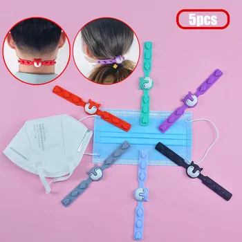 

5PCS mask ear strap hook Non-Slip Mask Companion Silicone Ear Hook Ear Protection Soft Adjustable Buckle Extension Holder