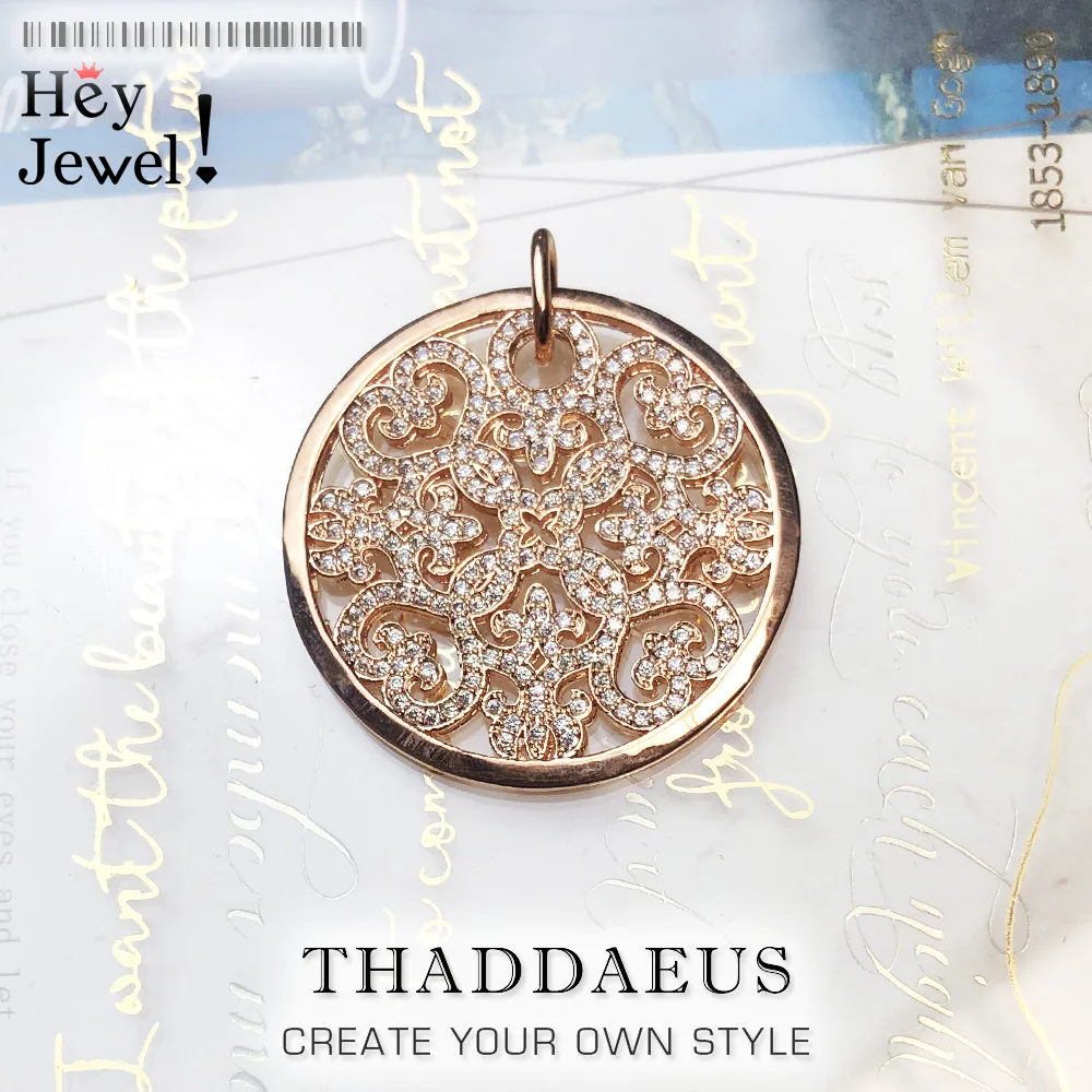 Кулон из розового орнамент 2019 зимняя брендовая модная модель в стиле любящее