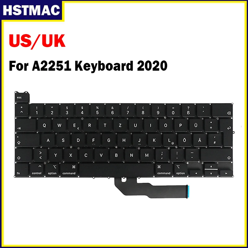 

Original Laptop A2251 Keyboard US UK English 2020 Year For Macbook Pro 13.3 inch A2251 US UK Keyboard Replacement
