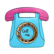 Abzc-телефон в форме женщин ретро кросс-боди сумка из искусственной кожи клатч кошелек цепь сумка(синий+ розовый