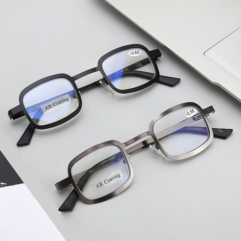 Iboode анти-радиационные очки для чтения для женщин и мужчин квадратные металлические пресбиопические очки синий луч Блокировка дальнозоркости очки унисекс