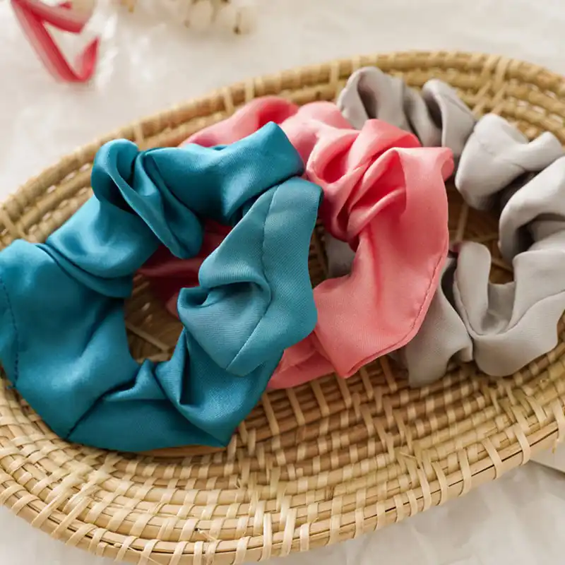 Details about   Women Girls Elastic Hair Rope Faux Silk Satin Scrunchie Colorful Hairband TK88