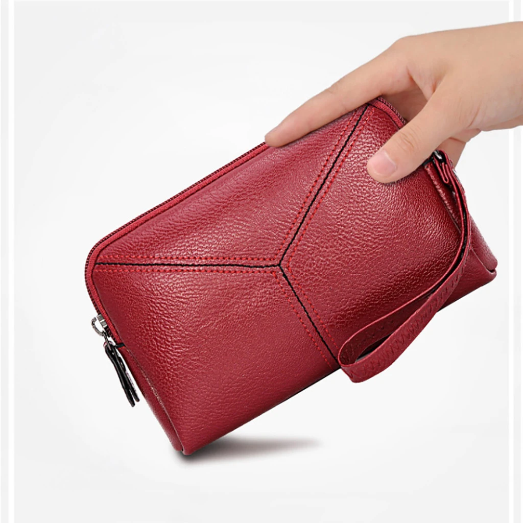 New Vintage Women Wallet With Zipper Coin Pocket Female High Capacity Purse Leather Brand Retro Ladies Long Card Clutch 817