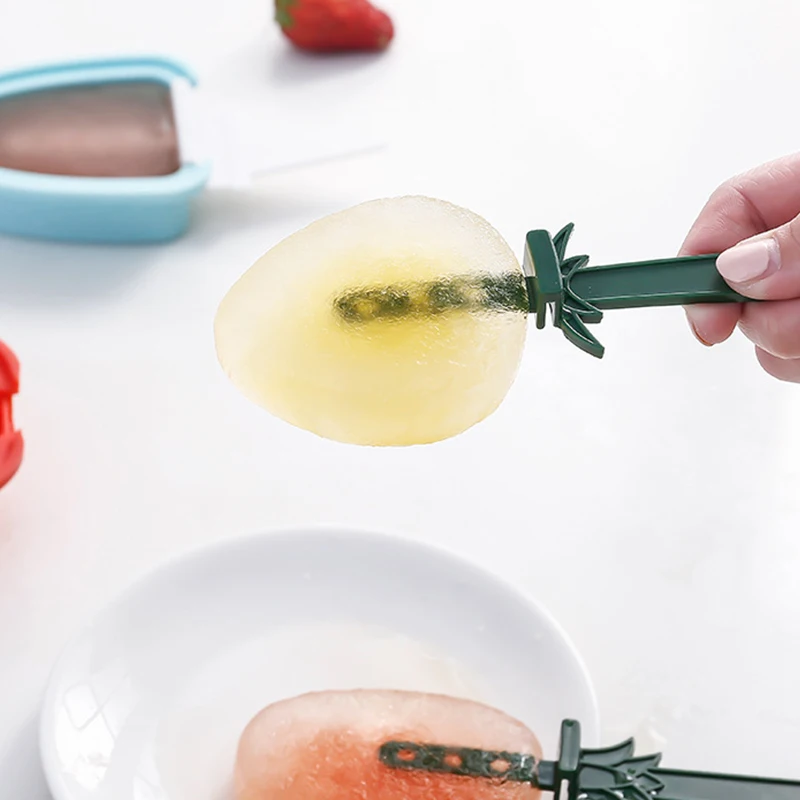 Силиконовая машина для мороженого Форма для фруктов DIY клубника, ананас Формочки Для Мороженного «фруктовый лед» с крышкой леденец Пудинг Форма формы кухонный инструмент