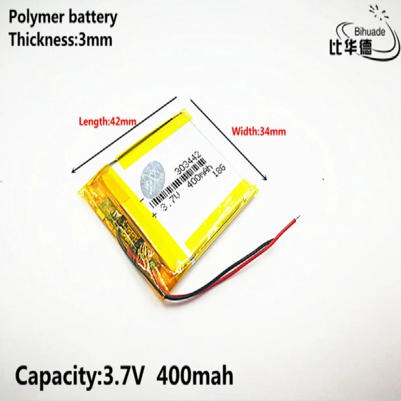 Хорошее качество 3 7 V 400mAh 303442 литий-полимерный литий-ионный аккумулятор для Mp3 MP4 MP5