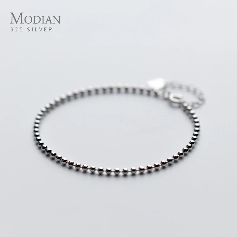 

Modian 2020 NEW Simple 925 Sterling Silver Small Beads Women Chain Bracelets for Women Minimalism Sterling Silver Fine Jewelry