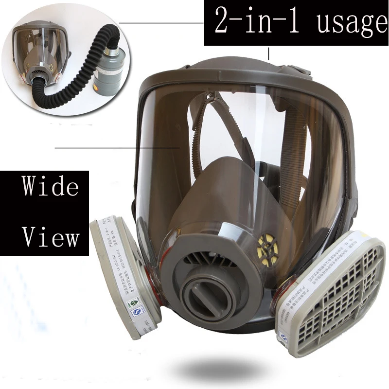 

Industrial 6800 2 Use Full Face Gas Mask Facepiece Painting Spraying Chemical Respirator DustProof gas masks Replace 6100 Type