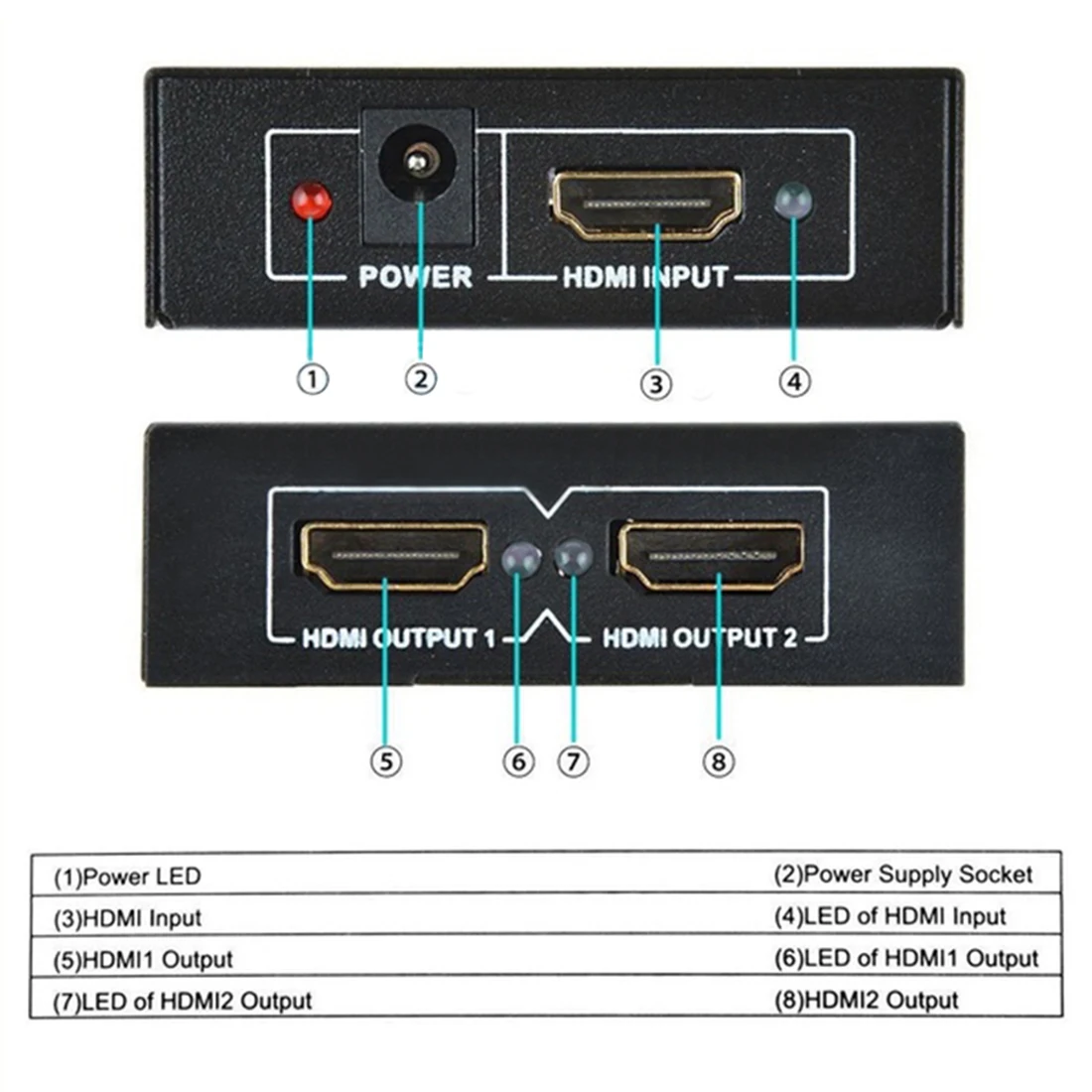 Ultra HD 4K 2 порта HDMI сплиттер 1x2 ретранслятор усилитель 1080P 3D концентратор 1 в 2 выход