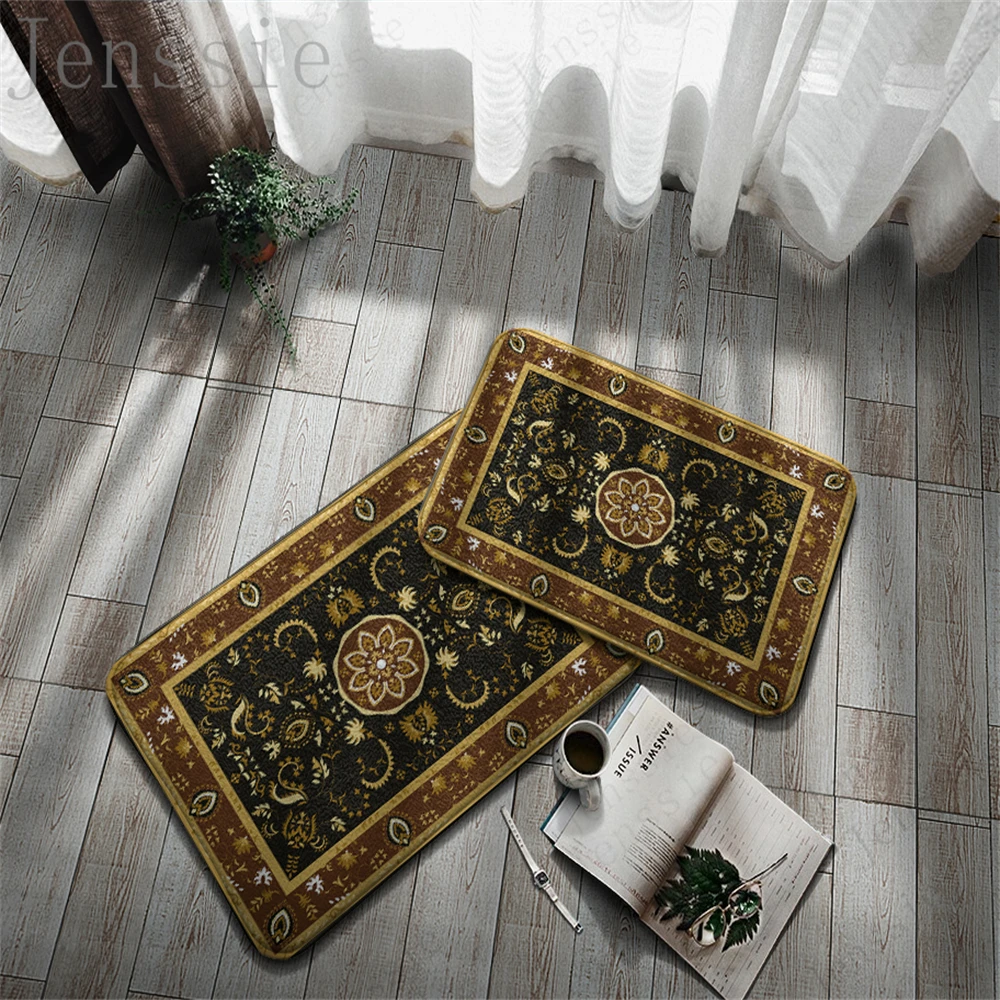 Multiple Non-Slip Doormats Retro Aristocratic Entrance Area Hallway Balcony Porch Carpet Living Room Decor Kitchen Home Bath Rug