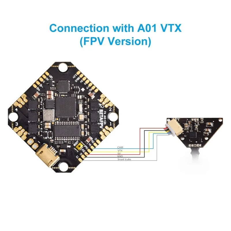 BETAFPV зубочистка F4 2-4S AIO бесщеточный контроллер полета BLHELI_S 12A ESC No RX OSD Smart Audio с кабелем XT30 для зубочистки