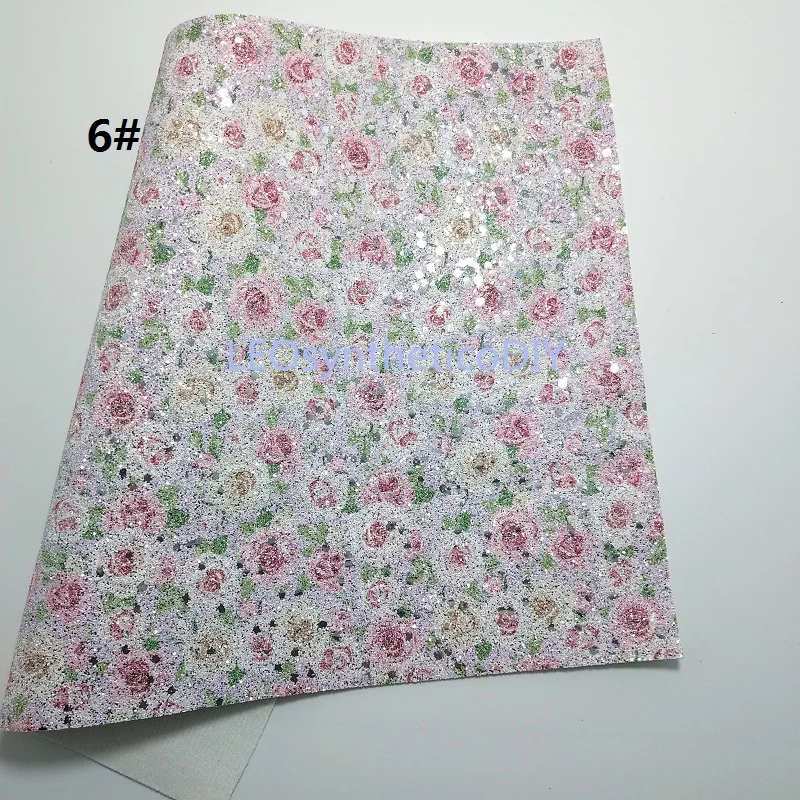 1 шт. 21X29 см розовые цветы блестки Fabirc, с эффектом блестящей кожи, блестящие кожаные листы для изготовления бантов leosynthecodiy T266