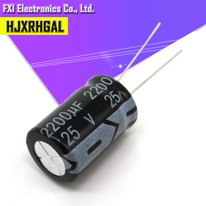 10 шт. 25V2200UF 13*21 мм, алюминиевая крышка, 25В 2200 мкФ 13*21 электролитический конденсатор с алюминиевой крышкой