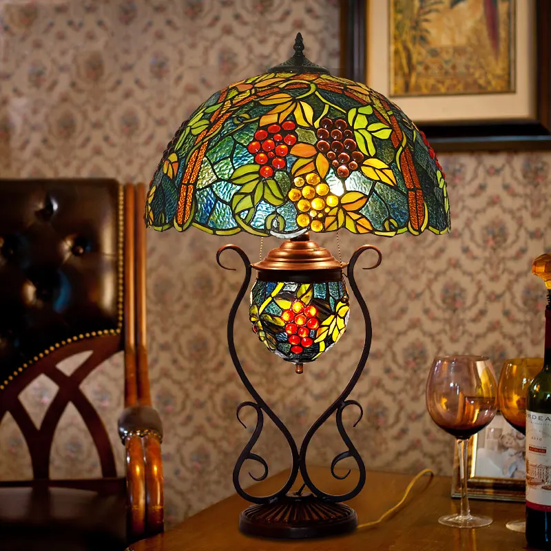 17 inch Tiffany table lamp American classical handmade living room stained glass | Лампы и освещение
