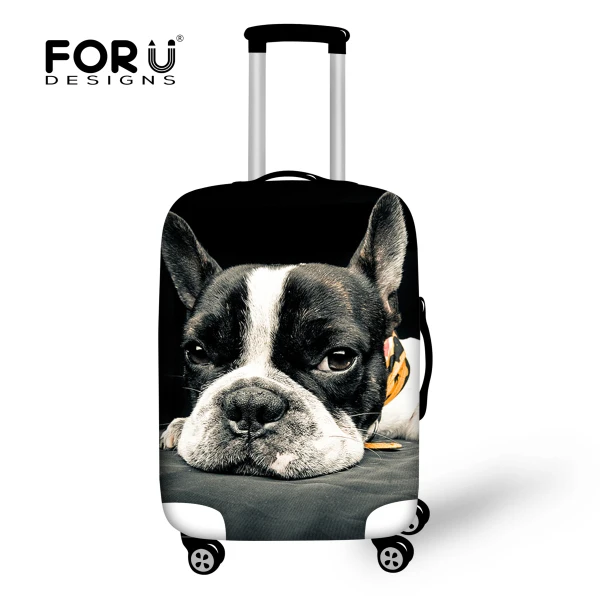 FORUDESIGNS эластичный чехол для путешествий с кошкой, Мопсом, волком, 18-32 дюйма, защитный чехол для багажа, водонепроницаемый чехол для чемодана на колесиках, на молнии - Цвет: 4914