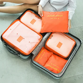 

6PCs Portable Travel Storage Bags Clothes Tidy Pouch Packing Cube Luggage Organizer Container Waterproof Storage Case