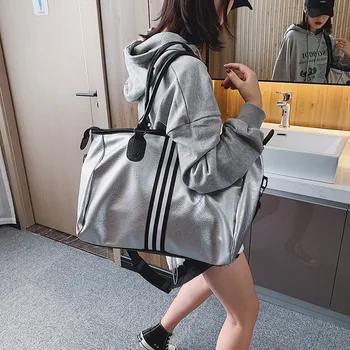 

2020 new ladies large capacity shoulder bag color bar shopping bag travel solid color large capacity bag practical shoulder bag