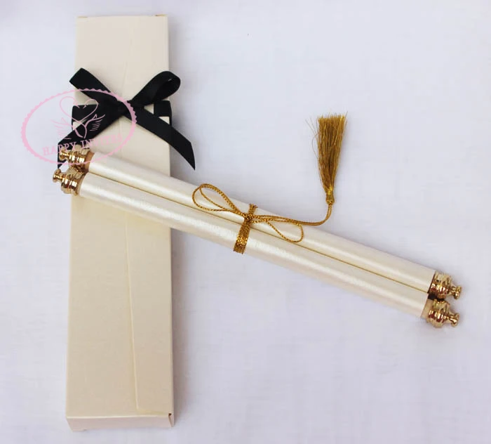 HI2051-07 Customized Royal Scroll Wedding Invitation with Box