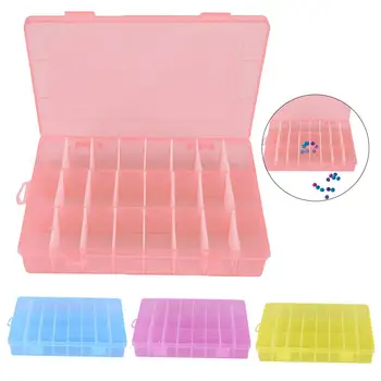 

24 Grids Compartment Jewelry Bead Rings Storage Box Adjustable Plastic Case Detachable Jewelry Display Organizer for Jeweler