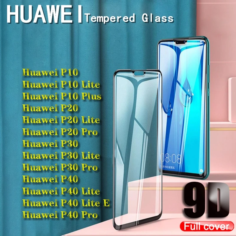 Полное покрытие 9D закаленное стекло для Huawei P30 P20 P10 Lite Pro P40 защита экрана HD от