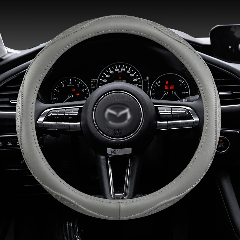 Copertura Del Volante Dell'Automobile Del Cuoio Genuino Per La Cx-4 Cx-5 Cx-7 Cx-9 Mazda 3 Axela 6 Gh Gj Demio Antiscivolo Funda Volante