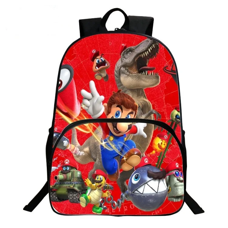 Mochila de dibujo de Mario morral de Bros para niños y niñas, morral escolar de 16 pulgadas, morral de Bros