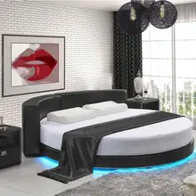CBMMART Горячая мебель для спальни Европейский двойной размер светодиодный подушка из натуральной кожи кровать