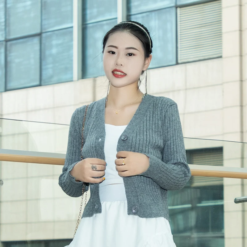 

вязание болеро женское вязаный свитер с v вырезом корейский стиль пальто женское осень корейская одежда для женщин короткий кардиган укороченнный кардиганы женские кардиган на пуговицах весна 2023 женские свитера кофты