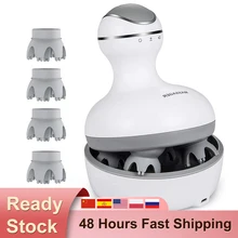 

Scalp Head Massager Portable Waterproof Vibration Therapy 4 Removable Brushes Deep Clean And Stress Release For Head And Body