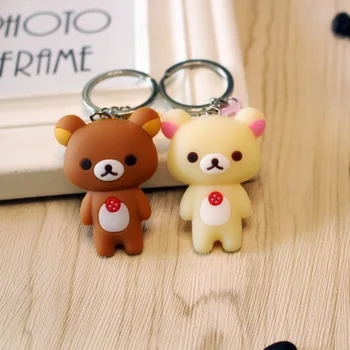

Cute Bear Key Chain Couple Key Ring Bag Pendant Car Keyring Rilakkuma Keychain