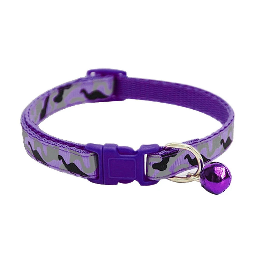 purple collar 1 шт. Домашний питомец собака кошка ошейники поводок набор полиэстер ошейник для собаки с колокольчиком котенок регулируемый поводок для маленького питомца поводок для собаки - Цвет: purple collar