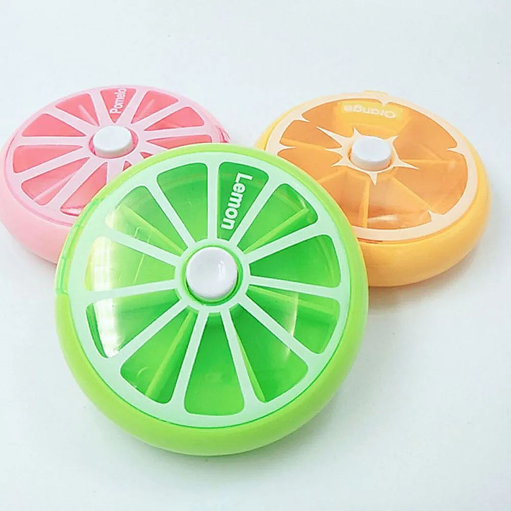 2pcs Pill Box Round Outdoor Travel Pill Cases Portable Rotating Medicine Box Tablet Dispenser Storage Container(Green