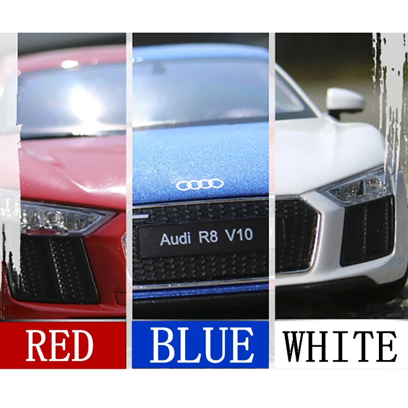 Welly 1:24 Audi R8 V10 Розовая модель автомобиля из сплава моделирование украшения