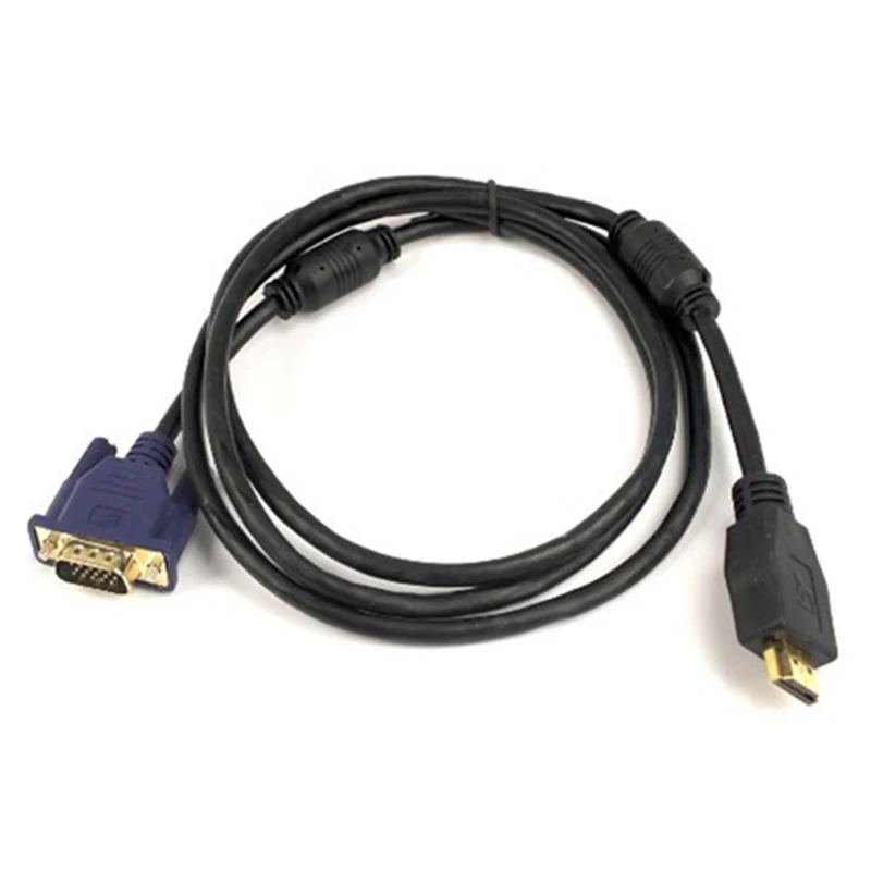 DHBH-1.8 метров 6 футов HDMI штекер VGA HD-15 Мужской кабель и черный синий VGA 15 контактов Штекер кабель Компьютерный монитор провод кабина