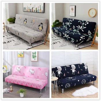 

Multicolor Cartoon Sofa All-inclusive Folding Soft Sofa Bed Cover No Armrest Slip-resistant Couch Cover Stretch Slipcover Sofa