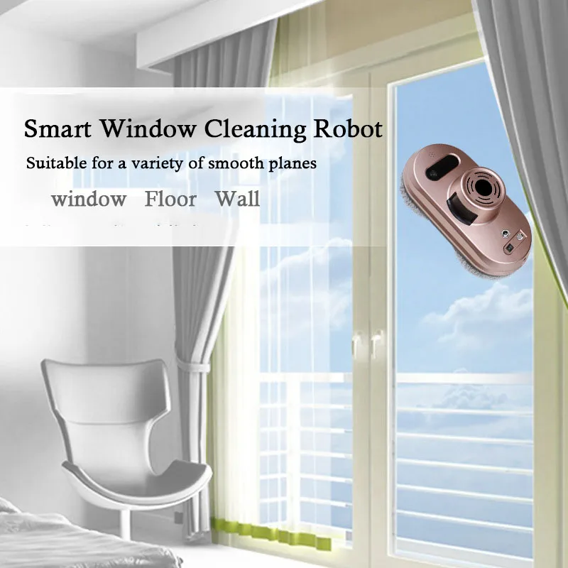 80W Window Cleaning Robot Glass Cleaning Robot Automatic Window Cleaning Machine Household Window Cleaning Robot Rose Gold