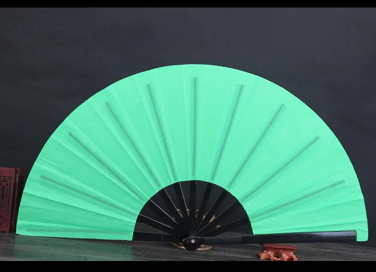 green fan 33 см нейлоновая ткань складной Вентилятор Китайский кунг-фу Тай чи вентилятор ручной для выступлений танцевальные бои вечерние Декор для дома подарок - Цвет: green fan