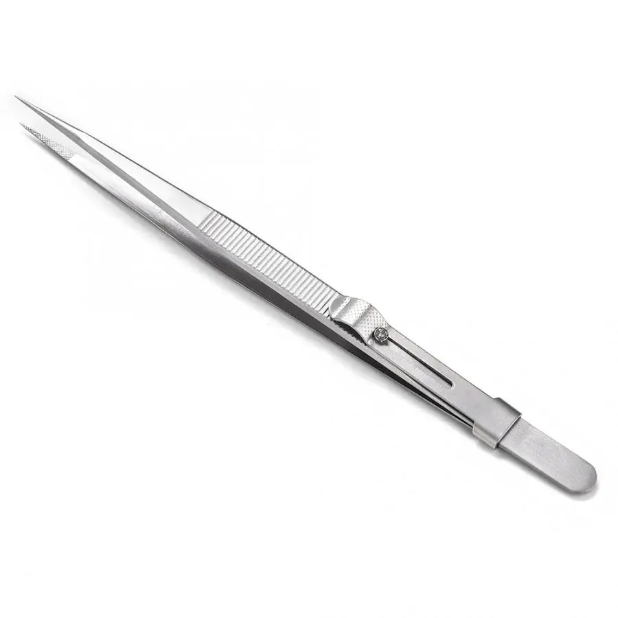 1Pc Stainless Steel Jewelry Tweezer with Slide Lock for DIY Jewelry Diamond Gem Holder Tweezer Jewelry Making Tool for Jeweler - Image 4