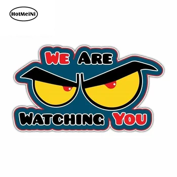 

HotMeiNi 13cm x 3.3cm for We Are Watching You Scary Eyes Warning Logo Car Stickers Vinyl JDM Bumper Trunk Truck Graphics Decal