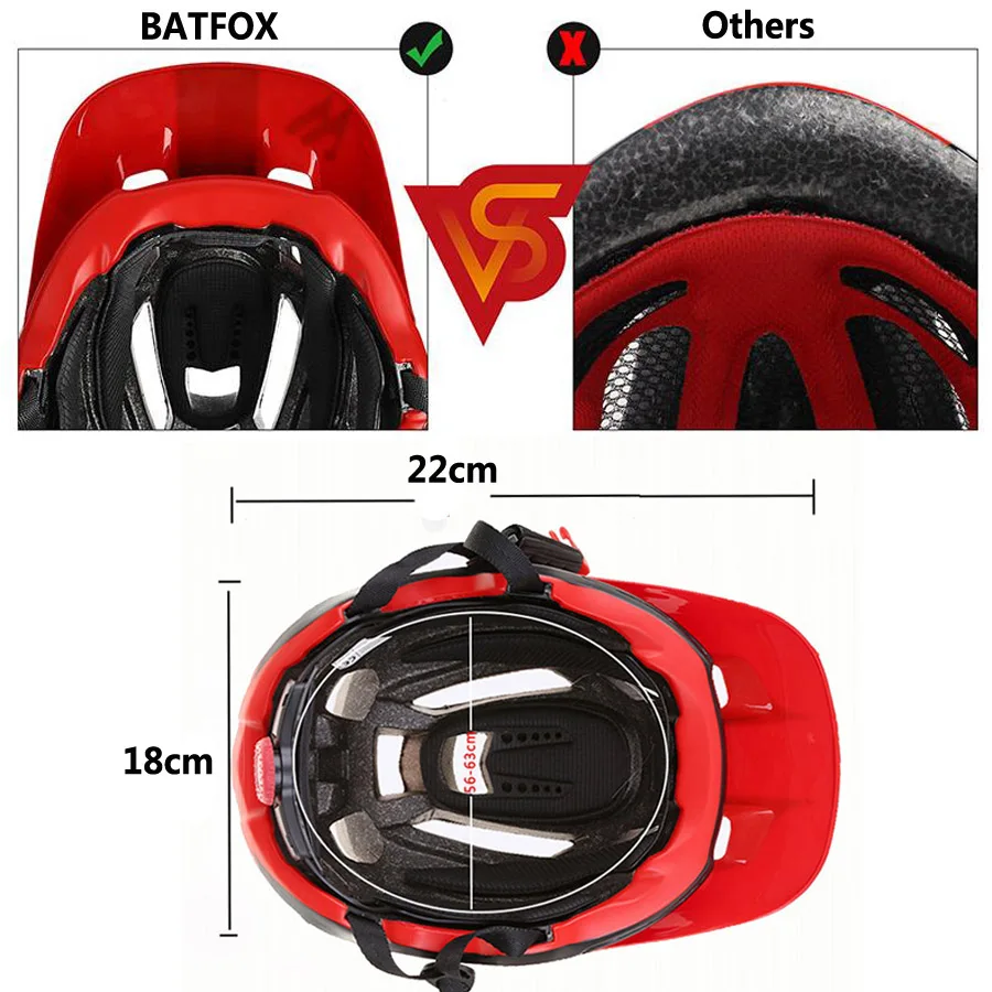 BATFOX велосипедный шлем MTB 56 62 см Сверхлегкий интегрированный горный Casco Ciclismo