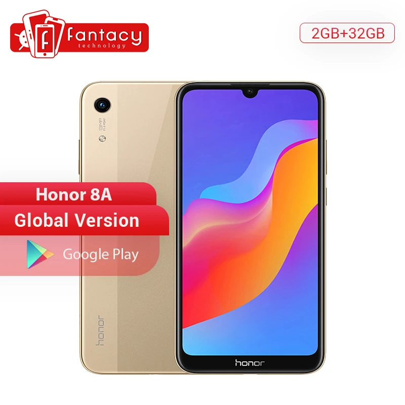 

Global Version Honor 8A Smartphone 6.09'' MTK MT6765 Octa Core Mobile Phone Android 9.0 13MP Rear Camera Face Unlock Google Play