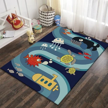 

Cartoon Children Area Rug Baby Play Game Airplane Dinosaur Cat Printed Bedroom Carpets Kids Play Tent Crawl Anti-Skid Floor Mats