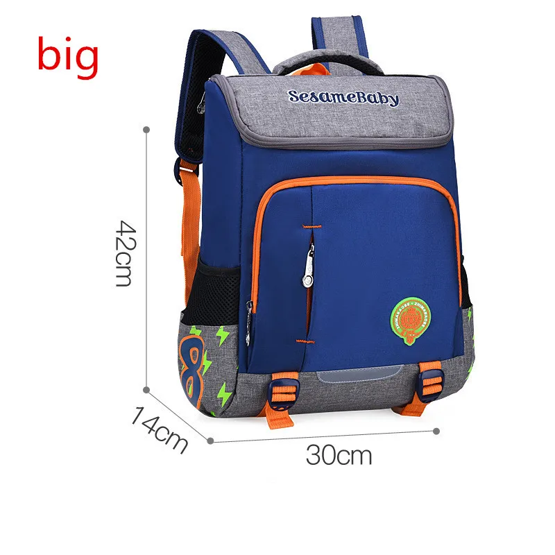 large blue Рюкзак для детей, школьные сумки, набор ортопедических рюкзаков для учеников начальной школы, школьные рюкзаки для мальчиков и девочек, детская сумка Mochila - Color: large blue